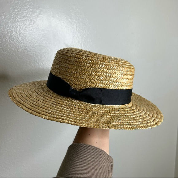 Lack of Color 100% Straw Hat Black Ribbon