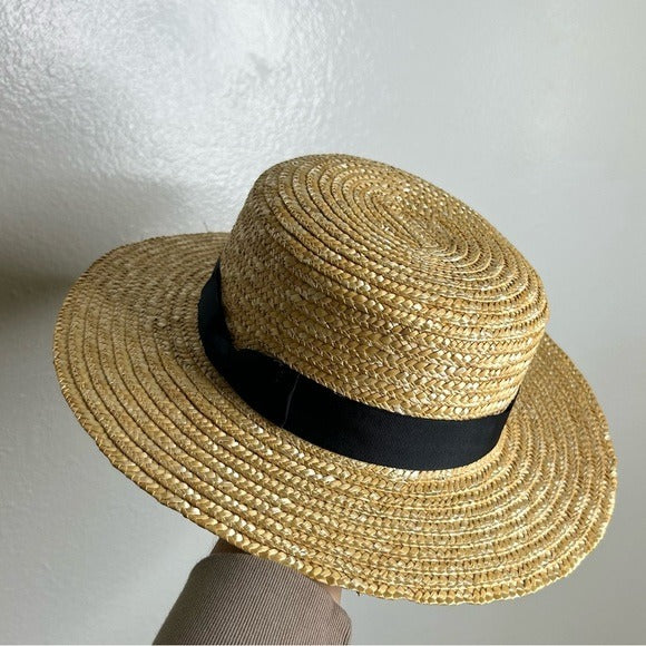 Lack of Color 100% Straw Hat Black Ribbon