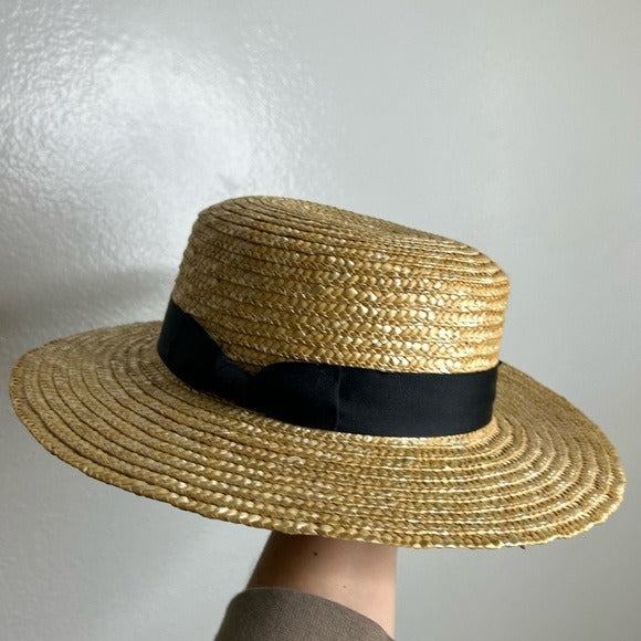 Lack of Color 100% Straw Hat Black Ribbon