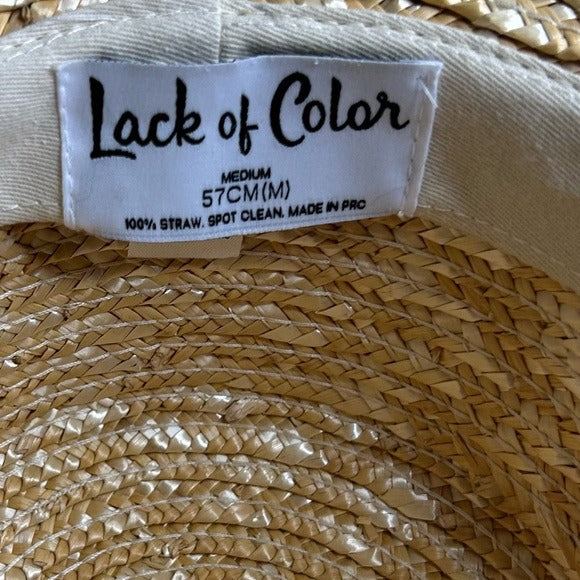 Lack of Color 100% Straw Hat Black Ribbon