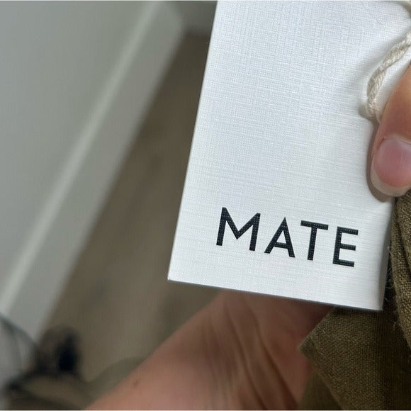 MATE The Label 100% Linen Green Camisole Tank Top