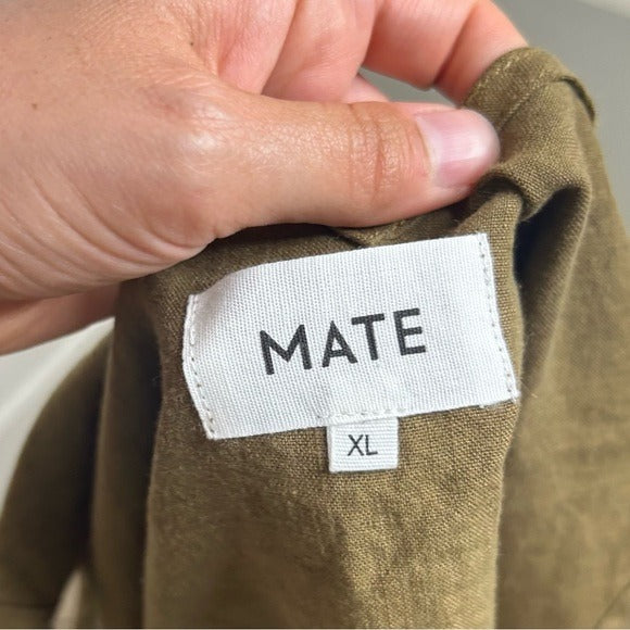 MATE The Label 100% Linen Green Camisole Tank Top