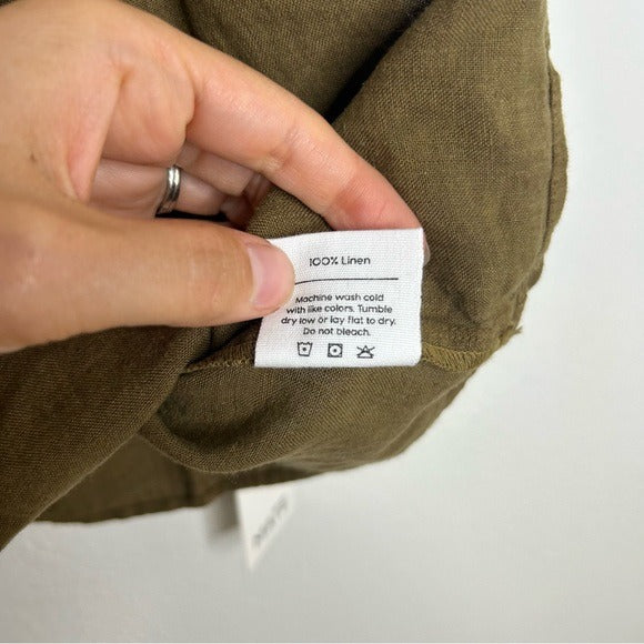 MATE The Label 100% Linen Green Camisole Tank Top