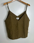 MATE The Label 100% Linen Green Camisole Tank Top