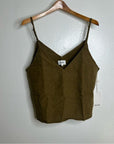 MATE The Label 100% Linen Green Camisole Tank Top