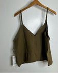 MATE The Label 100% Linen Green Camisole Tank Top