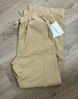 Nation LA 100% Pima Cotton Poplin Lucia Tie Waist Wide Leg Pant in Toffee