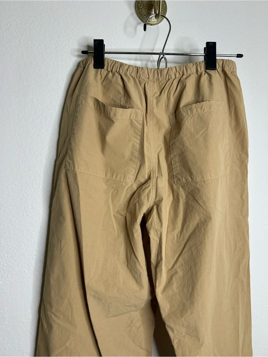 Nation LA 100% Pima Cotton Poplin Lucia Tie Waist Wide Leg Pant in Toffee