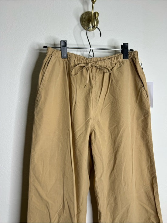 Nation LA 100% Pima Cotton Poplin Lucia Tie Waist Wide Leg Pant in Toffee