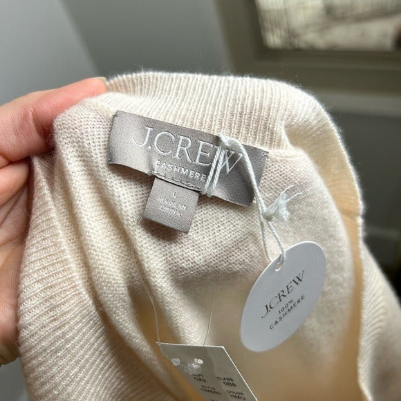 J. Crew 100% Cashmere Relaxed Fit Sweater Vest in Heather Muslin