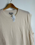 J. Crew 100% Cashmere Relaxed Fit Sweater Vest in Heather Muslin