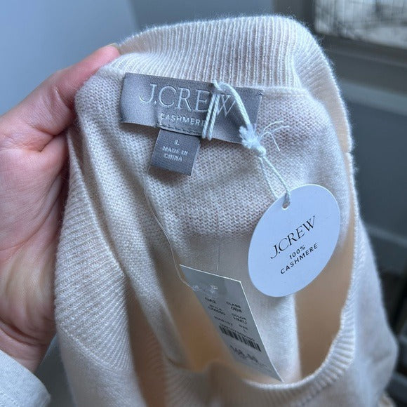 J. Crew 100% Cashmere Relaxed Fit Sweater Vest in Heather Muslin