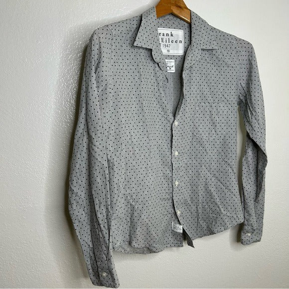 Frank &amp;amp; Eileen Frank &amp;amp; Eileen 100% Cotton Barry Polka Dot Gray Button Down - Cotton