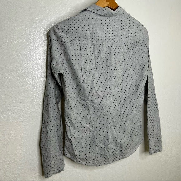 Frank &amp;amp; Eileen Frank &amp;amp; Eileen 100% Cotton Barry Polka Dot Gray Button Down - Cotton