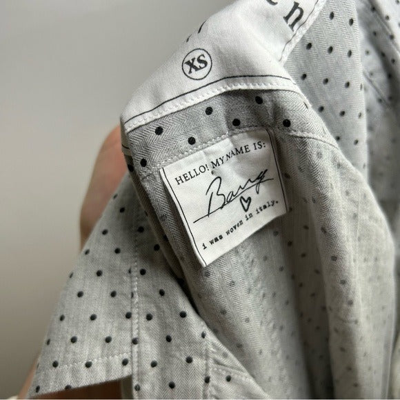Frank &amp;amp; Eileen Frank &amp;amp; Eileen 100% Cotton Barry Polka Dot Gray Button Down - Cotton