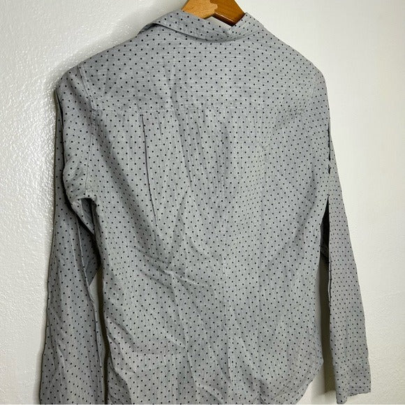 Frank &amp;amp; Eileen Frank &amp;amp; Eileen 100% Cotton Barry Polka Dot Gray Button Down - Cotton