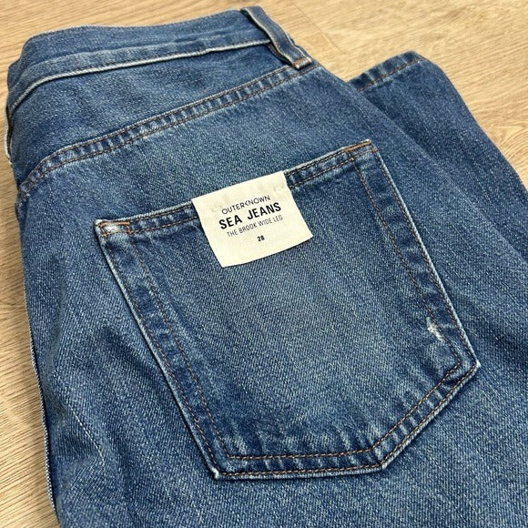 Outerknown 100% Organic Cotton The Brook Wide Leg Sea Jean