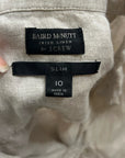J. Crew x Baird McNutt 100% Linen Tan Oatmeal Slim Fit Long Sleeve Button Down
