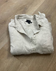 J. Crew x Baird McNutt 100% Linen Tan Oatmeal Slim Fit Long Sleeve Button Down
