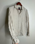 J. Crew x Baird McNutt 100% Linen Tan Oatmeal Slim Fit Long Sleeve Button Down