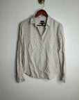 J. Crew x Baird McNutt 100% Linen Tan Oatmeal Slim Fit Long Sleeve Button Down