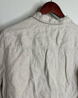 J. Crew x Baird McNutt 100% Linen Tan Oatmeal Slim Fit Long Sleeve Button Down