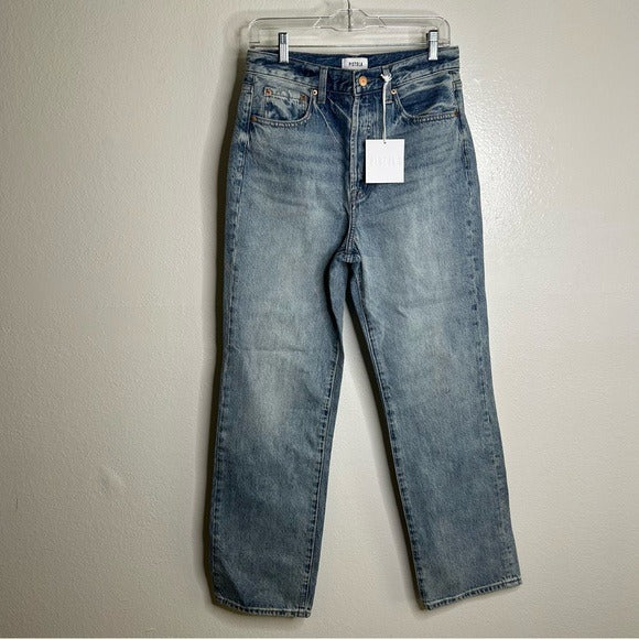 pistola Pistola 100% Cotton Cassie Ultra High Rise Straight Leg Jean in Bramble - Cotton, Denim