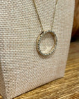 925 Sterling Silver Gold Plated Genuine Diamond Accent Circle Pendant