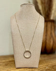 925 Sterling Silver Gold Plated Genuine Diamond Accent Circle Pendant