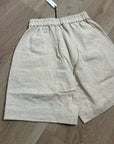 Anthropologie Self Contrast Linen Cotton Neutral Tan High Waist Short