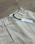Anthropologie Self Contrast Linen Cotton Neutral Tan High Waist Short