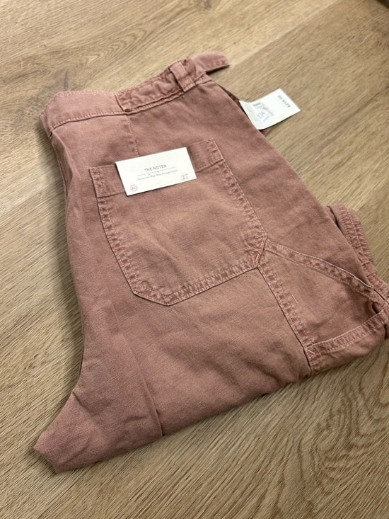 Ag Adriano Goldschmied AG Cotton Linen The Noten Carpenter High Rise Straight Leg Ankle Pant - Cotton, Linen