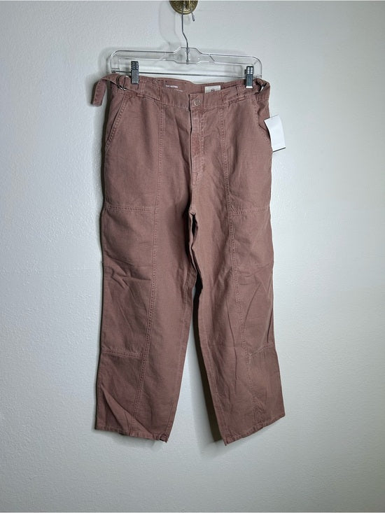 AG Cotton Linen The Noten Carpenter High Rise Straight Leg Ankle Pant