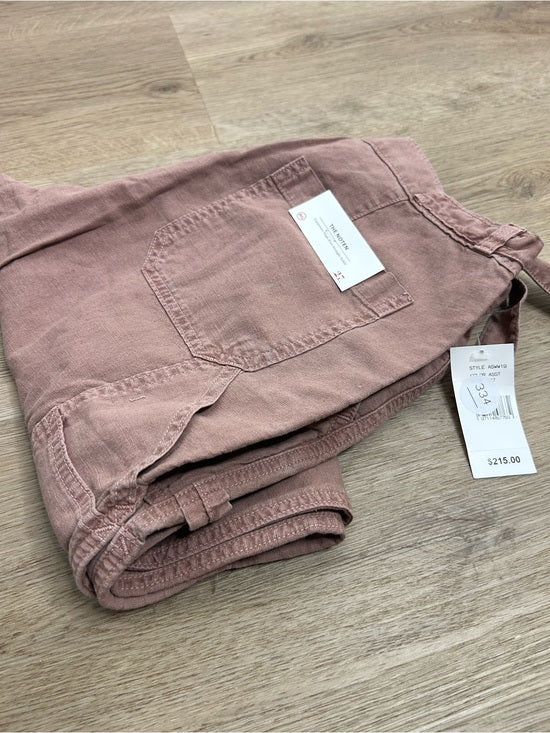 Ag Adriano Goldschmied AG Cotton Linen The Noten Carpenter High Rise Straight Leg Ankle Pant - Cotton, Linen