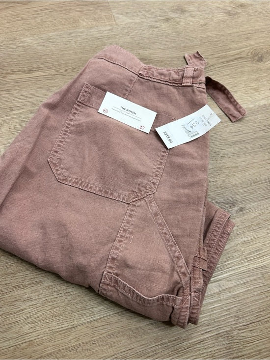 Ag Adriano Goldschmied AG Cotton Linen The Noten Carpenter High Rise Straight Leg Ankle Pant - Cotton, Linen