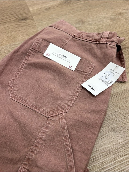 Ag Adriano Goldschmied AG Cotton Linen The Noten Carpenter High Rise Straight Leg Ankle Pant - Cotton, Linen