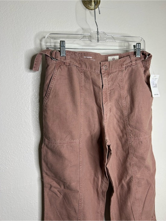 AG Cotton Linen The Noten Carpenter High Rise Straight Leg Ankle Pant