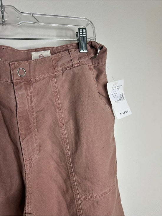 AG Cotton Linen The Noten Carpenter High Rise Straight Leg Ankle Pant