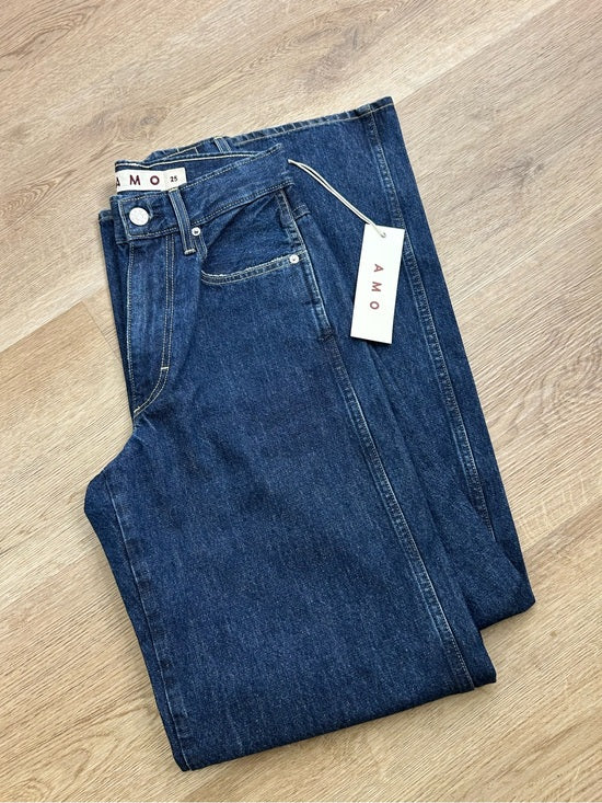 AMO AMO 100% Cotton Frida High Rise Flare Leg Jean in Splendor Dark Denim - Cotton