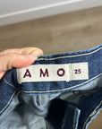AMO 100% Cotton Frida High Rise Flare Leg Jean in Splendor Dark Denim