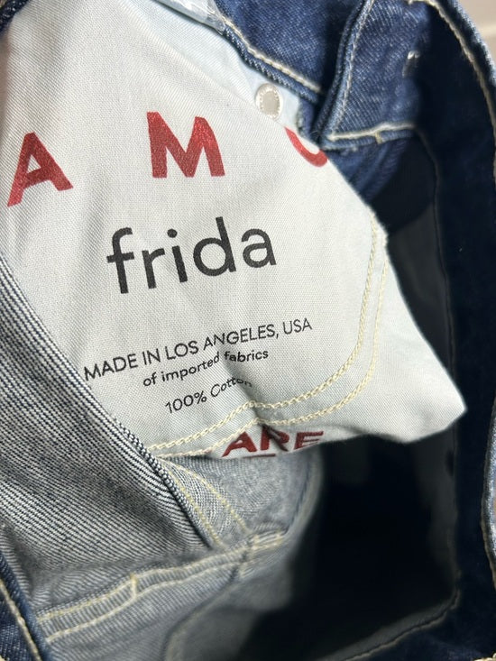 AMO 100% Cotton Frida High Rise Flare Leg Jean in Splendor Dark Denim