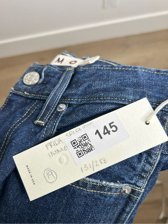 AMO 100% Cotton Frida High Rise Flare Leg Jean in Splendor Dark Denim