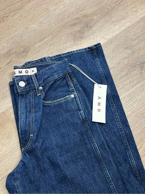 AMO AMO 100% Cotton Frida High Rise Flare Leg Jean in Splendor Dark Denim - Cotton
