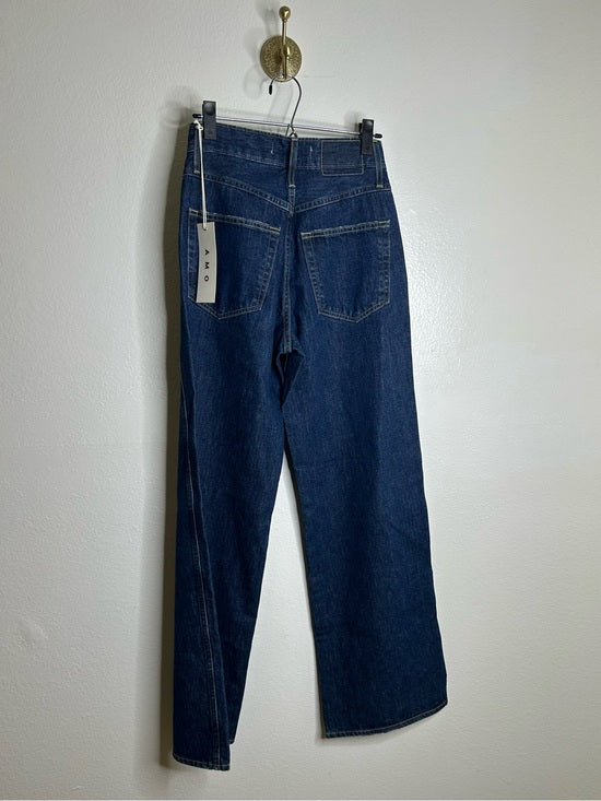 AMO AMO 100% Cotton Frida High Rise Flare Leg Jean in Splendor Dark Denim - Cotton