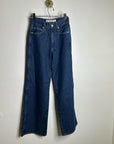 AMO 100% Cotton Frida High Rise Flare Leg Jean in Splendor Dark Denim