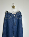 AMO 100% Cotton Frida High Rise Flare Leg Jean in Splendor Dark Denim
