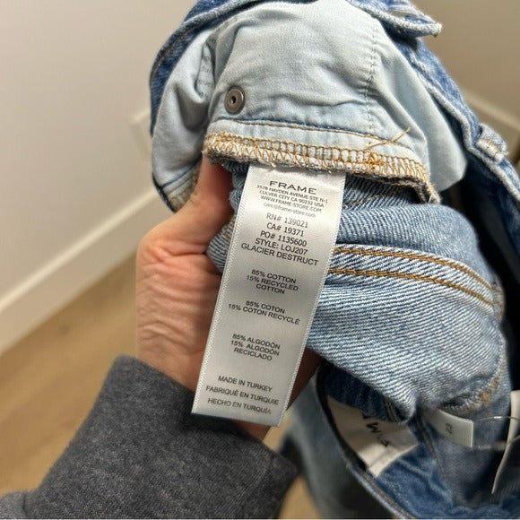 NWT Frame Denim 100% Cotton Le Original Straight Leg Distressed Jean