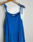 Rails 100% Cotton Gauze Tiered Long Tie Strap Dress Blue
