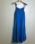 Rails 100% Cotton Gauze Tiered Long Tie Strap Dress Blue