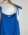 Rails 100% Cotton Gauze Tiered Long Tie Strap Dress Blue